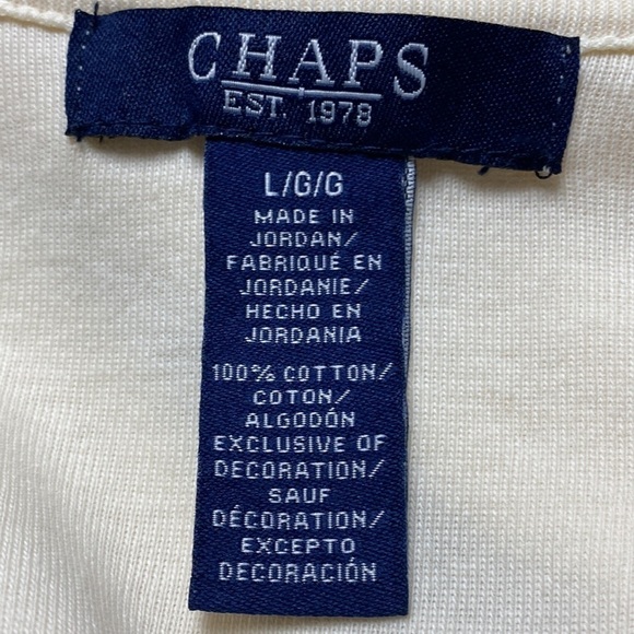 Chap Button Down Neck Winter Cream Sweater Work Dress Up or Down Size Large G\G - Picture 12 of 13